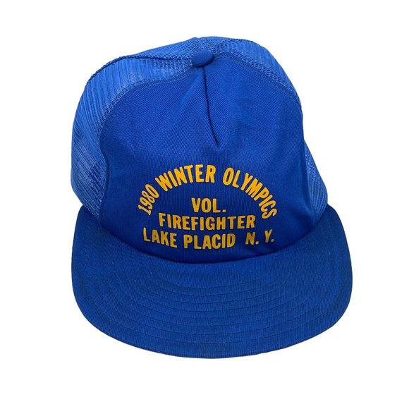 Vintage 1980 Olympics Blue Adjustable Mesh Baseball Hat/Cap large C63 - Picture 2 of 9